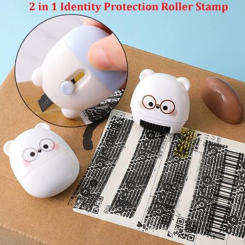 Mini Identity Cover Eliminator Self-Inking Erase Roller Stamps Eliminators Guard Seal Information Security Privacy Protection