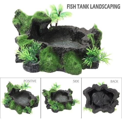 1pc Reptile Resin Feeding Bowl Water Drinking Resin Dish Pet Tortoise Gecko Snake Pet Products Feeders