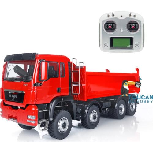 LESU MAN 8*8 1/14 Scale Hydraulic Lifting RC Model Tipper Dumper Truck ESC Servo Radio Light Sound THZH0350-SMT5