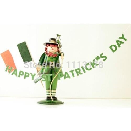 Fashion Happy St Patricks Day MINI Banner, TINY St. Paddys Letter Garland, Green Cubicle Bunting, Desk Decor, Dorm Decoration