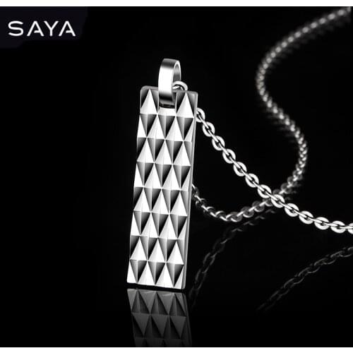 Men Necklace, Light Luxury Trendy Hip-Hop Pendant Tungsten Matching Clothes Original Design Jewelry, Engraving, Free Shipping