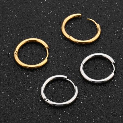 10pcs/lot Gold tone Stainless Steel Earrings Set Huggie Earrings DIY jewelry Making Findings for Men Women 16mm Accessories