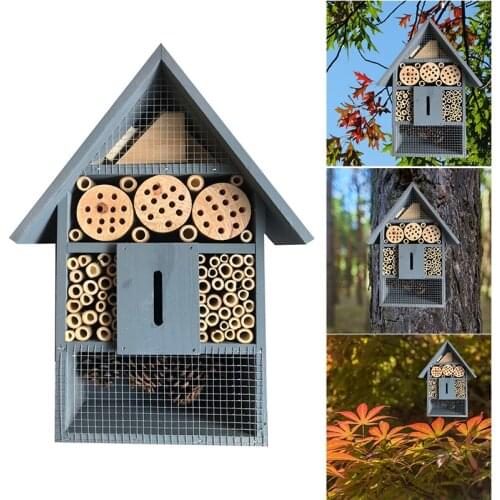 New Hot Natural Wooden Insect House Bug Hotel Garden House Shelter Garden Breeding Box for All Creatures