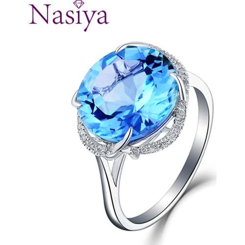 Amethyst Sea Blue Topaz Color Gem Open Ring 925 Silver Ring Citrine Gemstone Ring Jewelry For Women Lovers