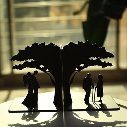 One Pair Creative love Metal Bookend Shelf Bookend Holder Office Supplies Home Decoration Book Stand