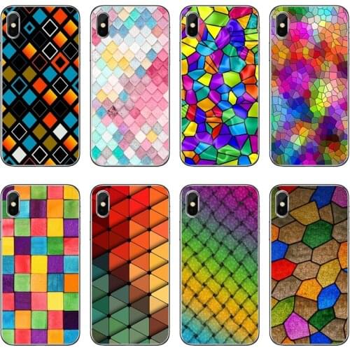 Colorful mosaic Transparent Phone Case For iPhone 12 11 Pro Max Mini XS Max XR X 8 7 Plus 6 6S Plus 5 5S SE 2020
