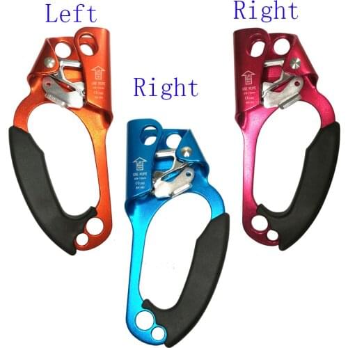 Left Right Rock Climbing Hand Ascender Riser For 8-13mm Rope Hand Grasp Ascender Rescue Caving Mountaineering Tree Climber Equip