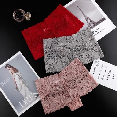 Boyshorts Seamless Sexy Lace Underwear For Women Panties Female Underwear With 100% Cotton Crotch New Sexy Lace Panties 2pcs/lot