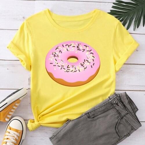 Donut Women T-shirts Casual Printed Tops Tee Summer Female T shirt Short Sleeve T shirt For Women Clothing TX9114
