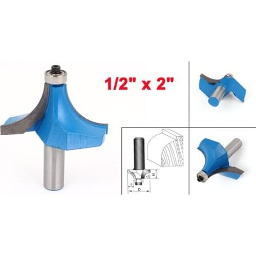 1pcs Straight Shank Corner Round Over Router Bit Hand Tool 1/2" x 2" for Woodworker
