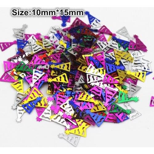1000pcs/lot Christmas Caps Mix Color handmade paillette 10*15mm loose sequins for craft Kids DIY