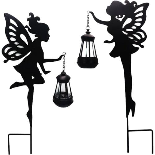 2x Rustproof Waterproof Wrought Iron Outdoor Solar Garden Light Backyard Patio Landscape Led Lantern Holiday Lamp Decorative