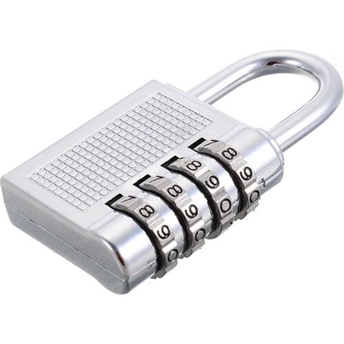 4 Dial Digit Combination Lock Weatherproof Security Padlock Outdoor Heavy Duty Safely Code Lock Silver Suitcase Luggage Locks