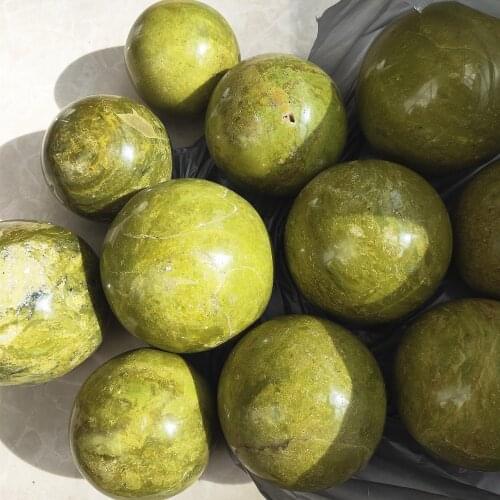 8.5cm Crystal Sphere Natural Green Opal Quartz ball Gem Stone Orb Reiki Healing