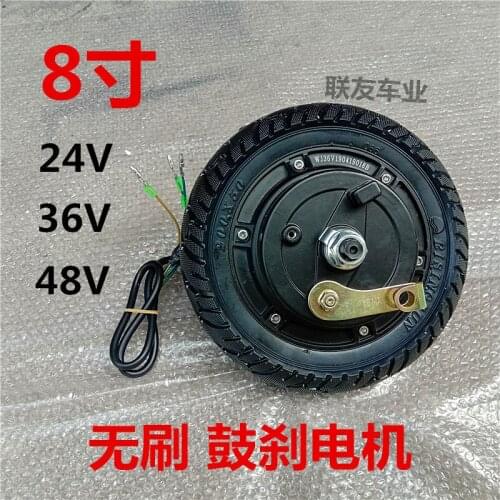 8 Inch Electric Scooter Instead of Driving Motor 24v36v48v Small Dolphin Rear Wheel Brushless Hub Motor
