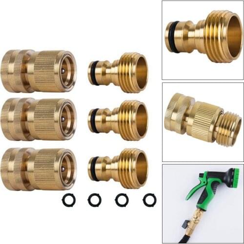 Garden Hose Quick Connector Brass Quick Hose End Connector Garden Hose Nozzle Connect Kits