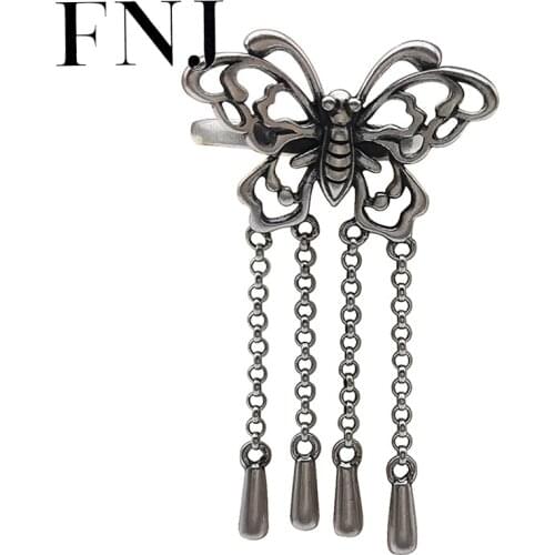 FNJ Animal Butterfly Ring 925 Silver New Fashion Original S925 Sterling Silver Rings for Women Jewelry Adjustable size Tassel