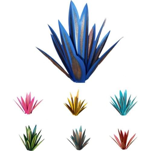 Metal Plant Exquisite Non-fading Multicolor Metal Art Tequila Cactus Sculpture for Garden