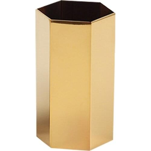 Creative Hexagon Desktop Pen Holder Makeup Brush Organizer Utensil Household Desktop Small Item Object Pen Storage Box