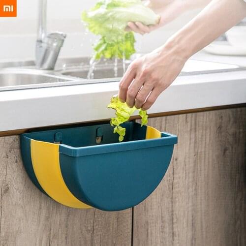Xiaomi Kitchen Trash Can Household Foldable Cabinet Hanging Kitchen Bathroom Wall-mount Storage Bucket Sorting Garbage