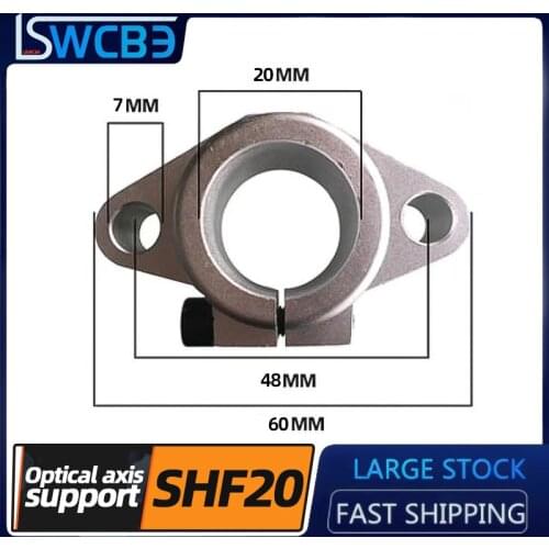 Linear optical axis support seat diamond horizontal fixed seat bearing seat 1PCS SHF20 bracket optical axis seat slider