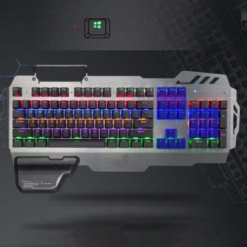 Mechanical Keyboard RGB Blacklight Cool Blue Switch Metal Waterproof Wired Gaming Keyboard for Computer Notebook laptop Gamer