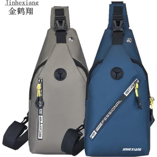 2021 Mens Chest Bag Waterproof Fashion Casual Shoulder Messenger Bag Oxford Crossbody Pack with Earphone Hole chest bag for men