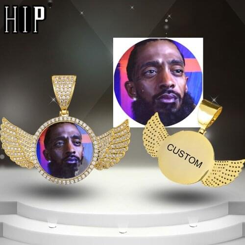 Hip Hop Custom Made Photo Memory Medallions Solid Iced Out Bling Cubic Zircon Necklace & Pendant For Men Jewelry Tennis Chain