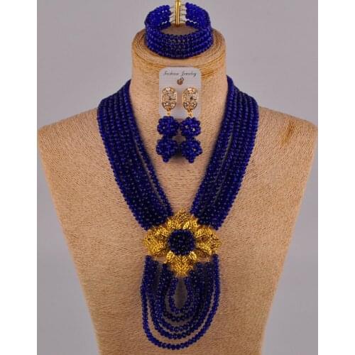 Royal blue african jewelry set 6CDBS