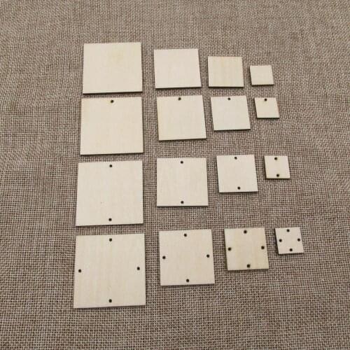 Unfinished Earring Blanks Laser Cutouts Square Wood Macrame Ear Rings Jewelry Making Supplies