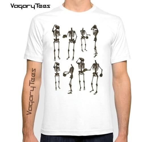 Vagarytees Mens New Fashion Skeletons & Skulls Design Short Sleeve T-Shirt Cool punk Printed Tops Hipster Tee Shirts