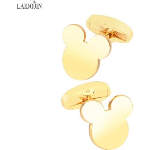 LAIDOJIN Novelty Animal Gold Cufflinks for Mens Shirt Cuff Plain Metal Cuff links Male Jewelry Wedding Gift