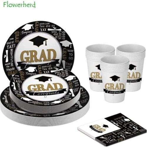 Graduation Disposable Tableware Halloween Party Supplies Paper Plate Cup Napkin Halloween Birthday Party Baby Shower Decorations