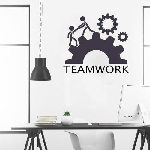 Teamwork Office Wall Decal Quote Wall Sticker Office Decor Inspire Office Quote Motivation Idea Wall Art home decor Vinyl ov207