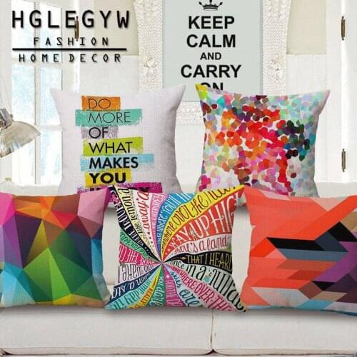 Creative Colorful Geometry Pillow Case Throw Pillowcase Cotton Linen Printed Pillow Covers Office Home Textile