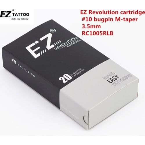 RC1005RLB EZ Revolution Cartridge Tattoo Needles Round Liner #10Bugpin 0.3mm Medium-taper 3.5mm for system machine 20 pcs /box