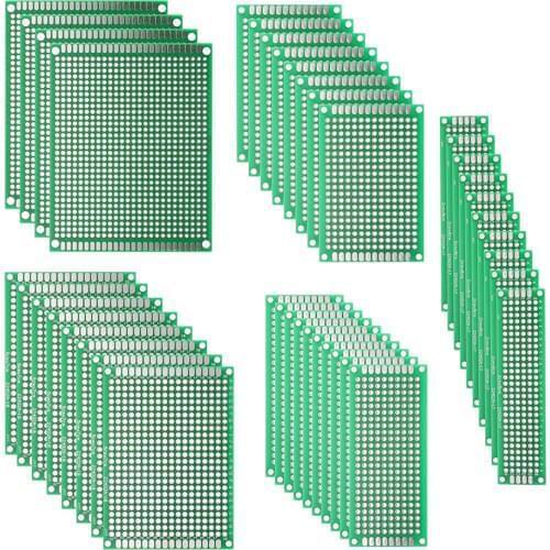 40PCs PCB Double-sided Prototyping PCBs Circuit Boards Kit, 5 Size Universal untraced perforated printed circuits boards