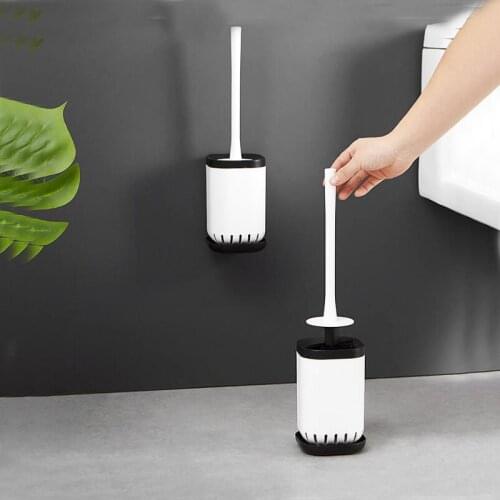 PP Material White Color Wall Mounted and Deck Mounted 2 Model of Toilet Brush