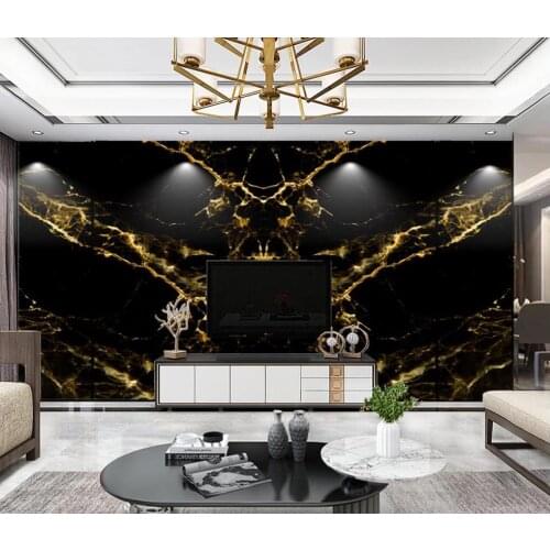 Custom wallpaper 3d mural abstract atmosphere Black gold rim Marble Nordic background wall marble stone pattern фотообои