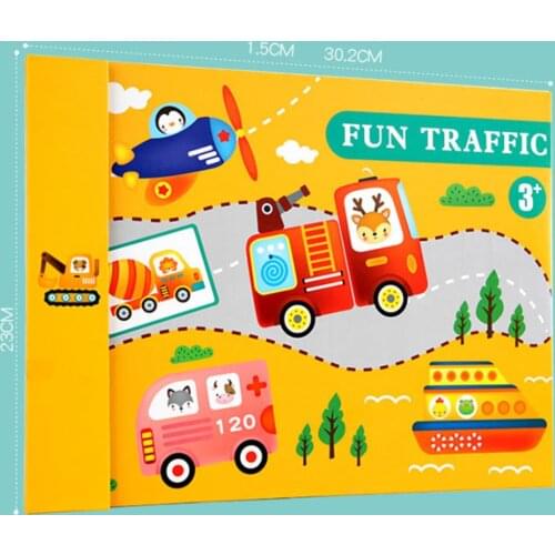 Educational Puzzle Toy Movable Double-sided Wooden Magnetic Drawing Board Jigsaw for Children over 3 Years Old