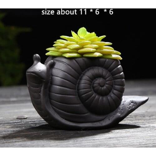 Garden Flower Pot Making Silicone Clay Mold 3D Cement Snail Flowerpot Mould Concrete Planter Vase Molds