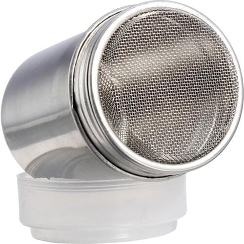 Stainless Steel Chocolate Shaker Icing Flour Cocoa Sugar Cappuccino Sifter + Lid