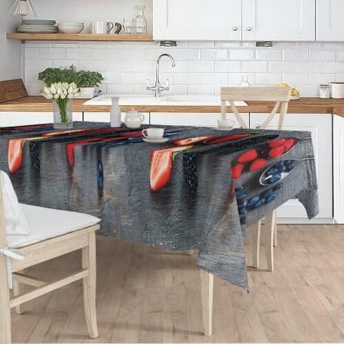 Tablecloth Living Room Kitchen Grey fruit strawberry pattern micro fabric cover runner pattern Free Shipping