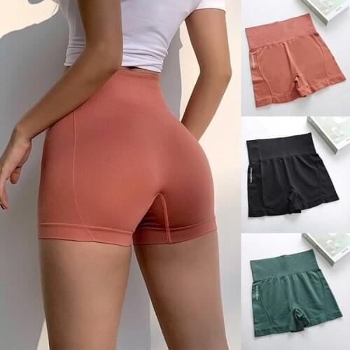 Sports Shorts Stretch High Waist Workout Seamless Fitness Gym Peach Hip Short Pants Running Sport Scrunch Butt Leggings Women