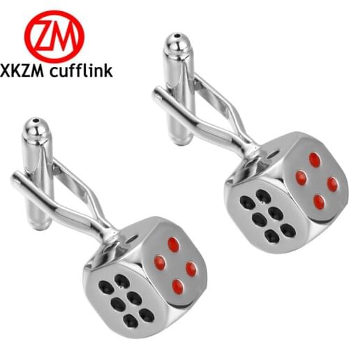 Formal Red black dice Cufflink for Mens Suits Buttons Geometric Wedding Cufflink French Grooms Shirt Brand Cuff Links