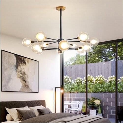 Nordic style LED chandeliers iron living room lamp simple modern bedroom magic bean chandeliers restaurant molecular lights