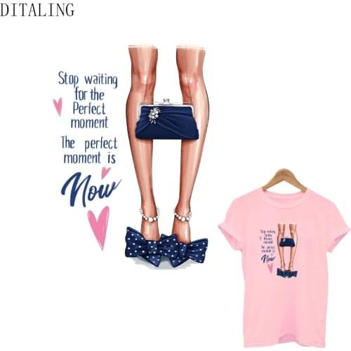 Beautiful Legs Heels Patch On Clothing Thermal Sticker On Clothes Iron On Transfers Patch DIY Washable Sticker On T-Shirt Tops