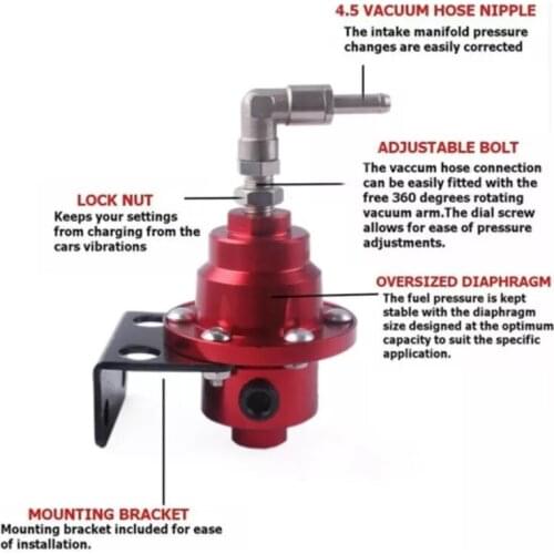 Universal Adjustable Car Fuel Pressure Regulator with Oil Gauge Kit Fuel Booster Improve Power And Save Fuel