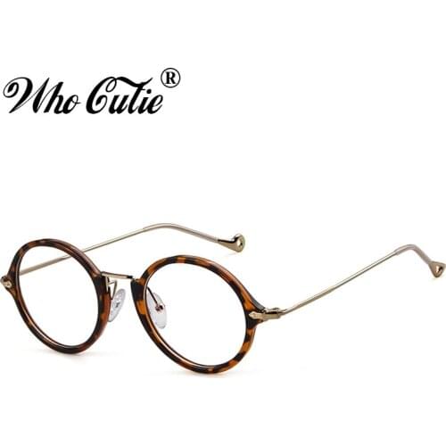 WHO CUTIE 2019 Vintage Transparent Glasses Tortoiseshell Frame Men Women Fake Clear Lens Optical Computer Full Eyeglasses OM782