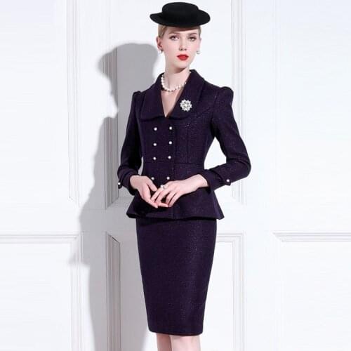 High End Show Thin And Fragrant Style Tweed Suit Professional Dress Fashion Formal Suit Celebrity Temperament Autumn And Winter